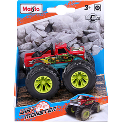 Dirt Monster Asst. (free wheeling action, oversized rubber monster truck tires, wild graphics)