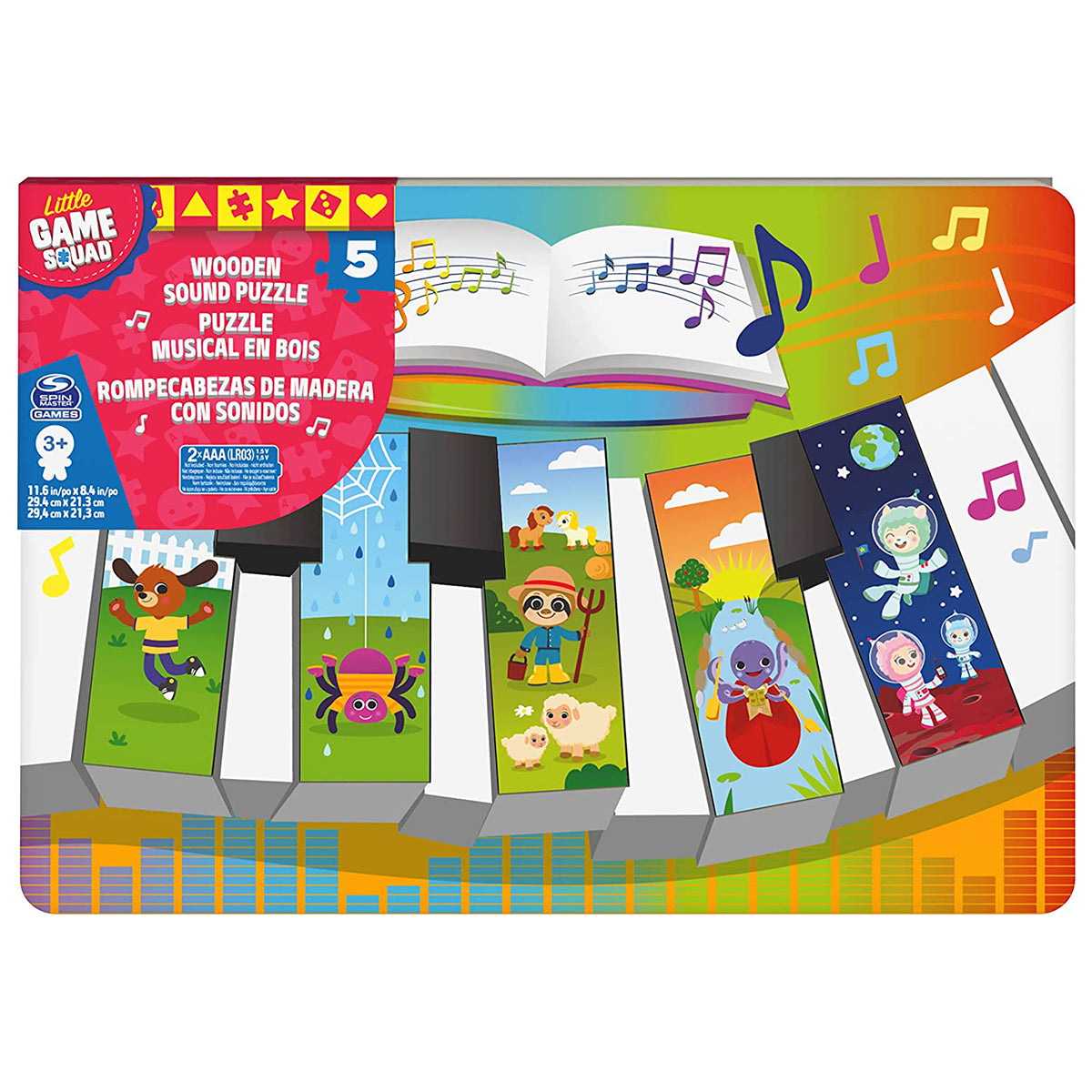 Game Squad Piano Wood Sound Puzzle-Spin Master Games-778988324714