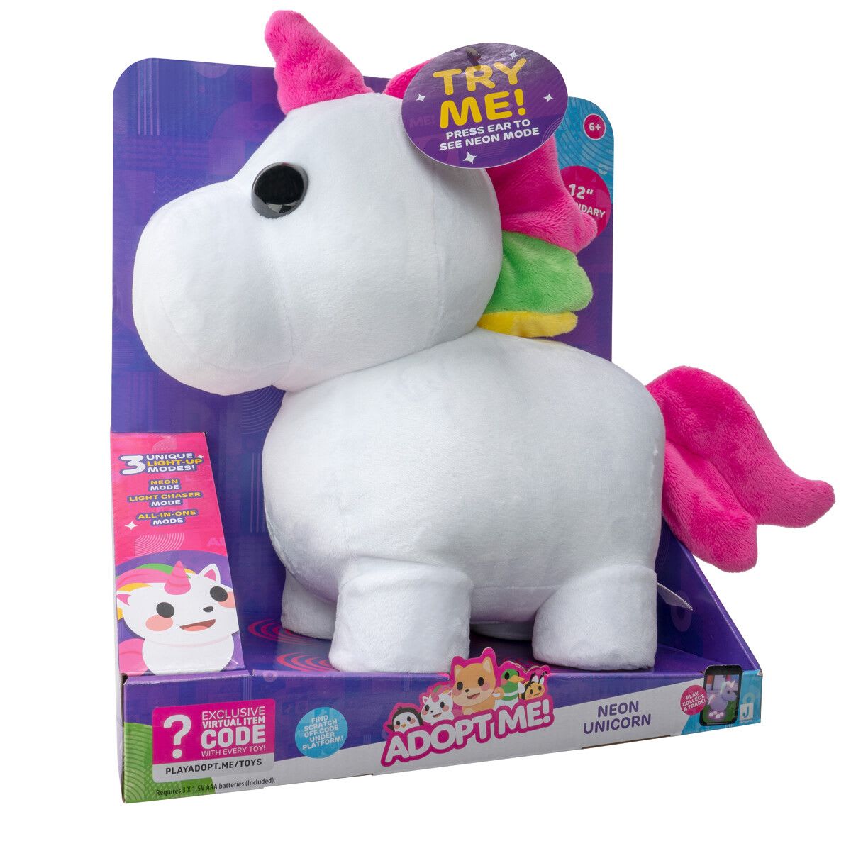 Adoptme Plush Neon Unicorn 12 B/O-JASWAR