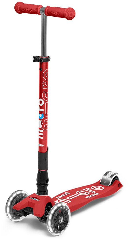 Maxi Micro Deluxe Foldable Red Led-Ride-On & Scooters-Micro-7630053530259
