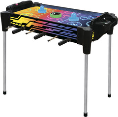 27" (68.5Cm) 2-In-1 Reversible Football (Foosball/Soccer) & Hover Puck Air Hockey Table Neon Version-BOARD GAMES-Merchant Ambassador-4897049306837