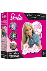Puzzles - "50 Wood Craft Junior" - Beautiful Barbie / Mattel, Barbie_FSC Mix 70%
