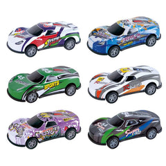 P.Joy V.Vroom Pullback Graphic Car 8Pcs-P.JOY
