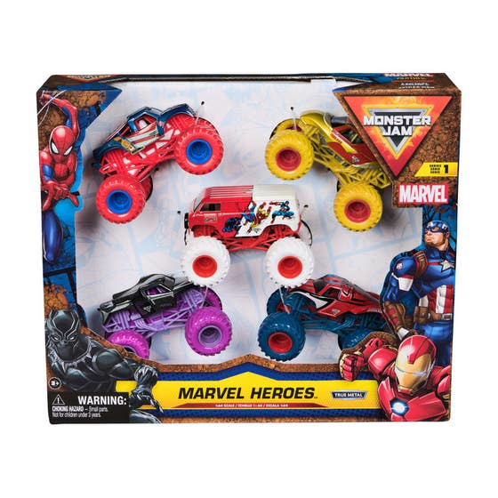 Monster Jam Mini Marvel Vhicls 1:64 5-Pk-Cars & Vehicles-Monster Jam-681147055612