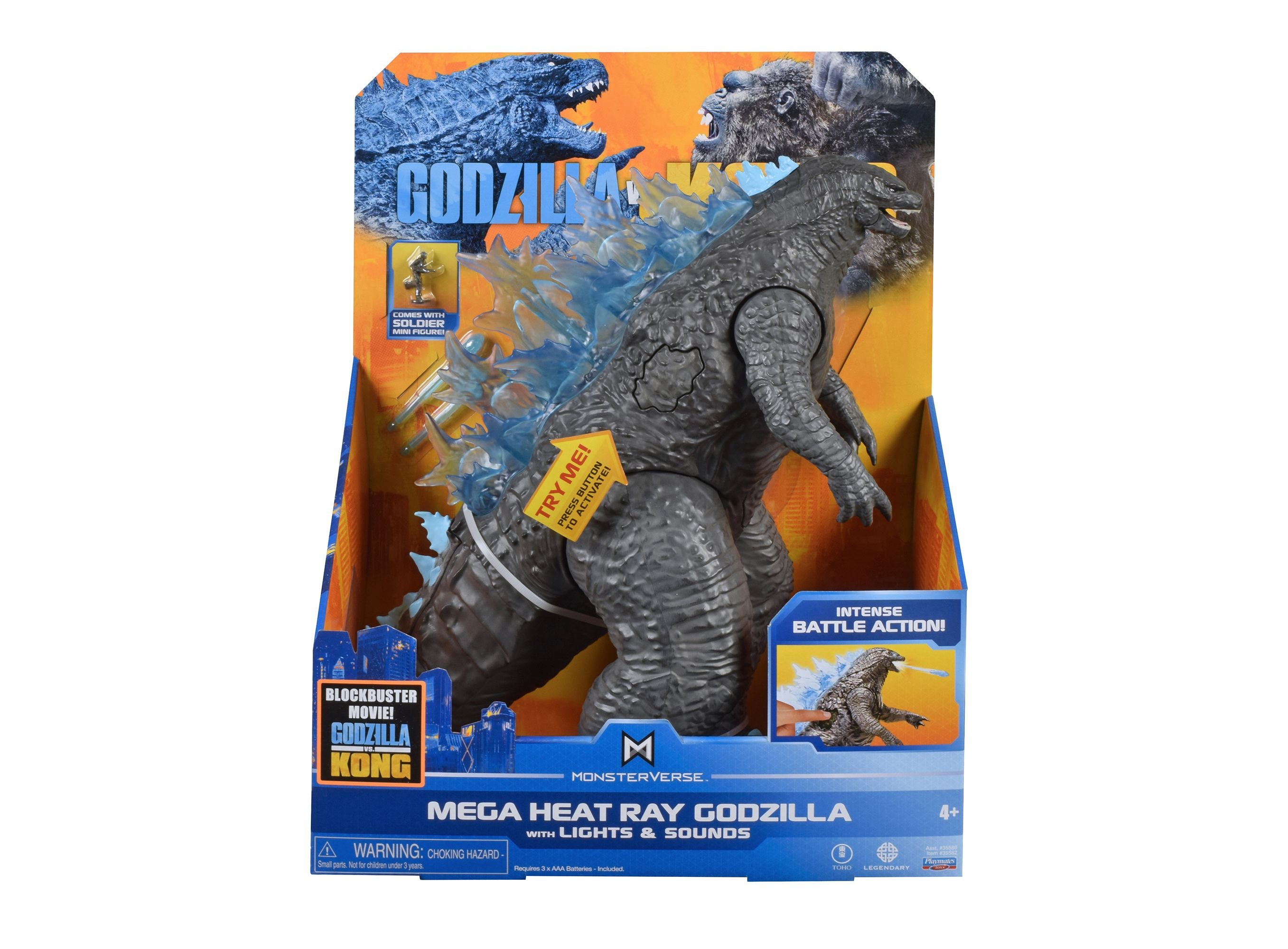 Godzilla vs Kong MegaFig.13"w/L&S Asst.2(Assorted - Includes 1)-Animal Figures-Godzilla-43377355809