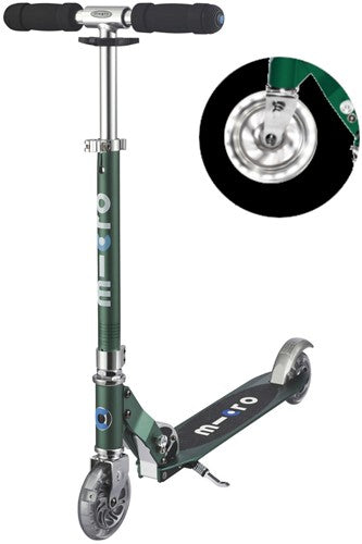 Micro Sprite Forest Green Led-Ride-On & Scooters-Micro-7630053530037