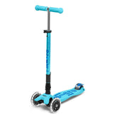 Maxi Micro Deluxe Foldable Bright Blue Led-Ride-On & Scooters-Micro-7630053530136