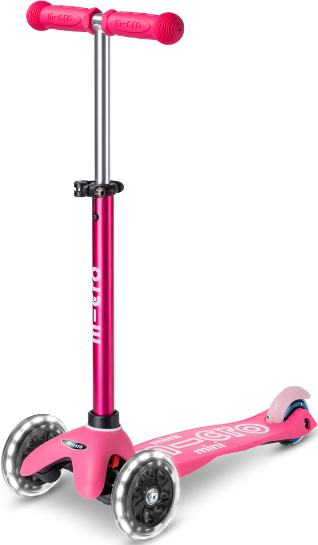 Mini Micro 3In1 Deluxe Plus Led Pink-Ride-On & Scooters-Micro-7630053544140