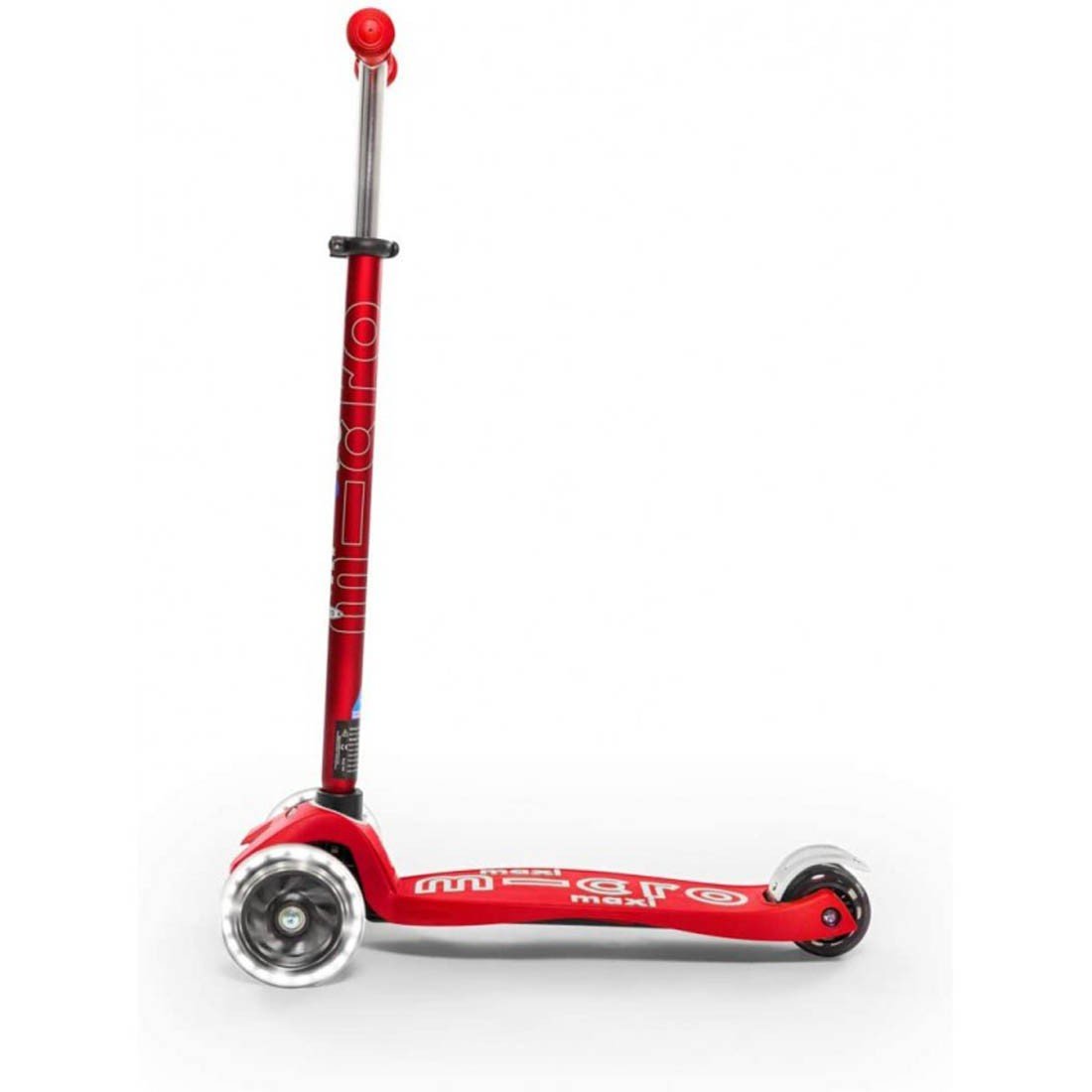 Maxi Micro Deluxe With T- Bar (Red) Led-Ride-On & Scooters-Micro-7640170574722