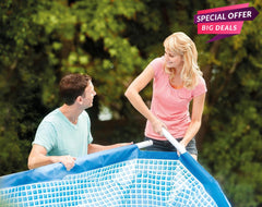 Blue Rectangular Frame Pool 3834 Liters-INTEX