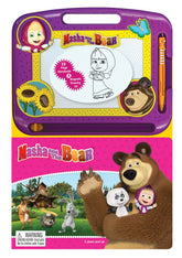 Phidal - Masha & The Bear Learning Series - Learn To Write With Magnetic Drawing Pad, Doodle Pad For Kids And Children Learning Fun Board Book-Phidal
