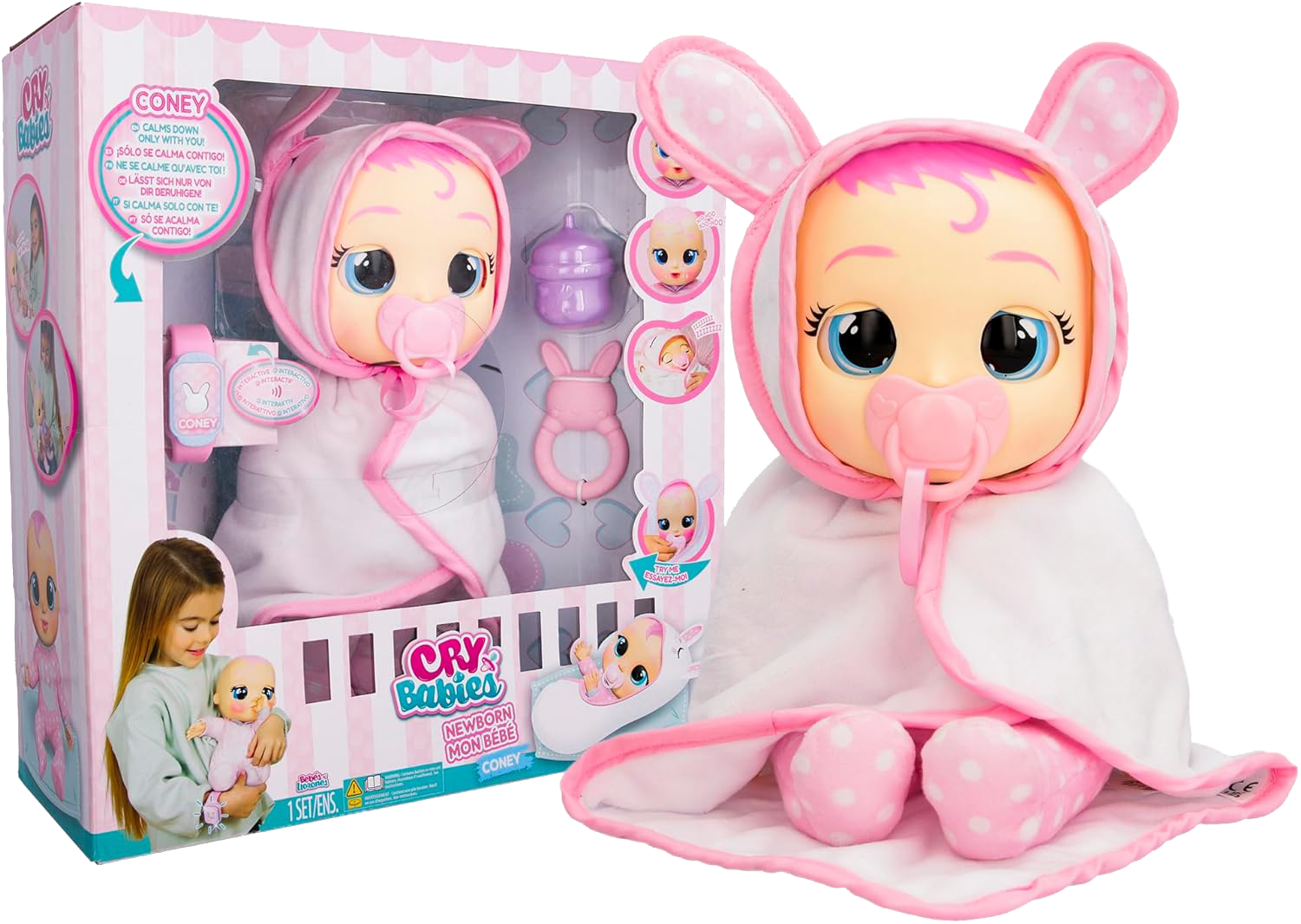 Cry Babies Newborn Coney B/O-Dolls & Accessories-IMC-8421134911284