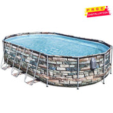 Bestway 56719 20Ft Power Steel Comfort Jet Oval Pool 610X366X122Cm-Bestway