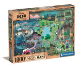 Clem. Puzzle 101 Dalmatians Map 1000Pcs-Games & Puzzles-CLEMENTONI-