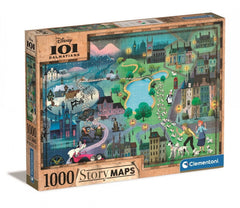 Clem. Puzzle 101 Dalmatians Map 1000Pcs-Games & Puzzles-CLEMENTONI-