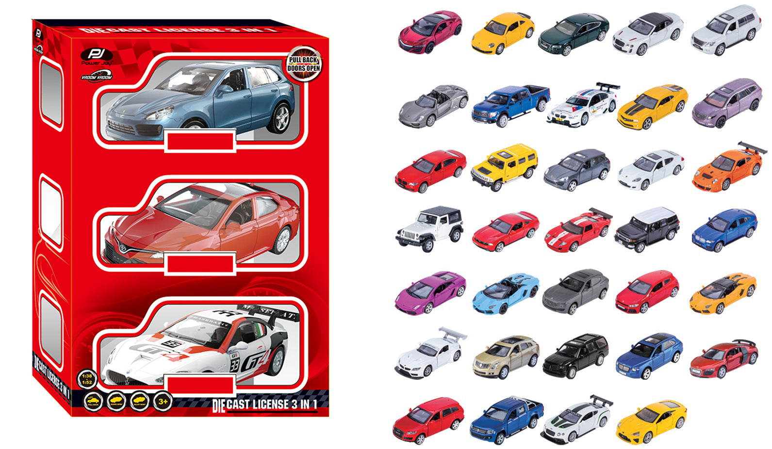 P.Joy V.Vroom Diecast Msz Licen 3Pc 1/43