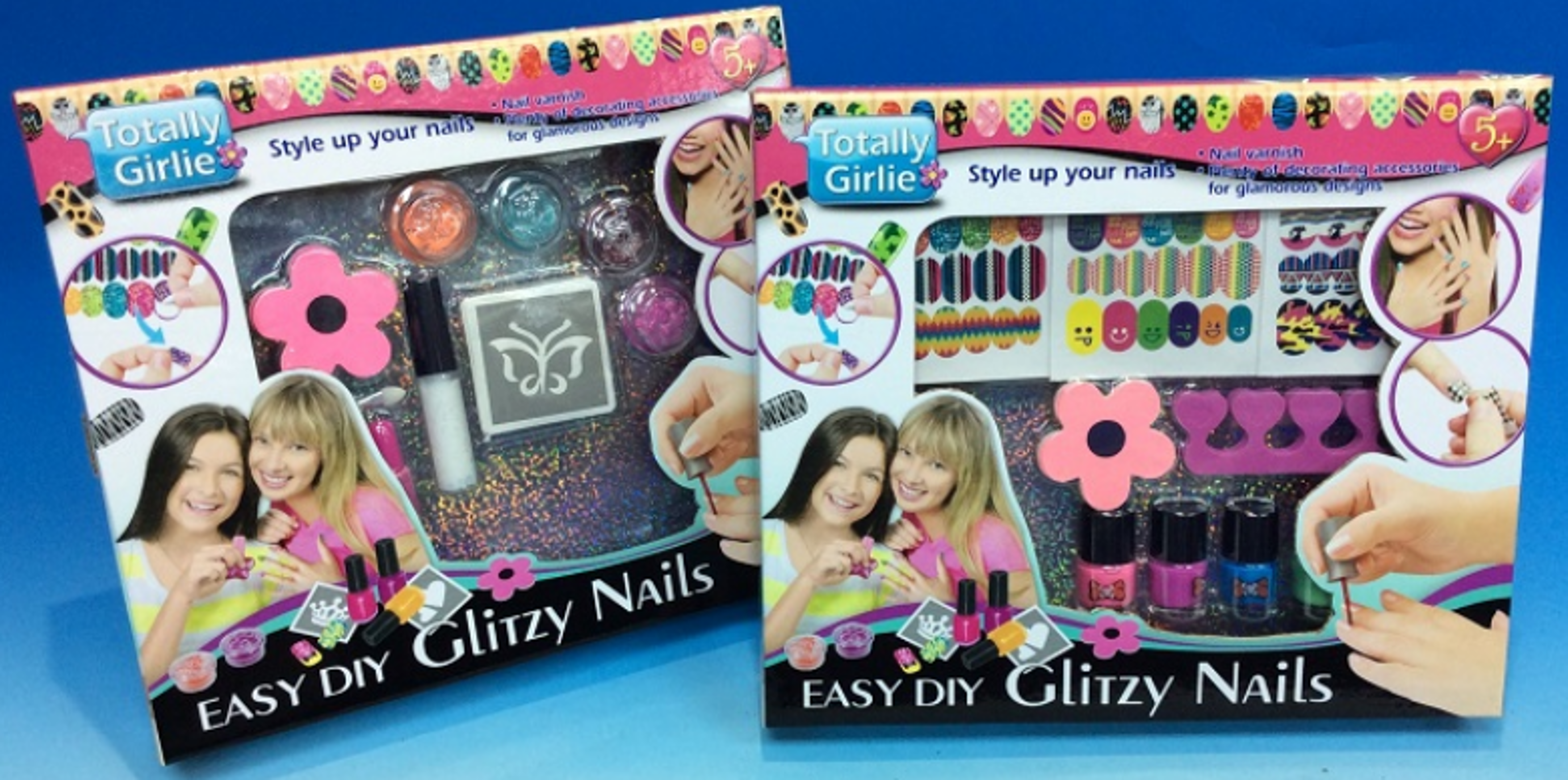 Totally Girlie Easy Diy Glitzy Nails-Totally Girlie