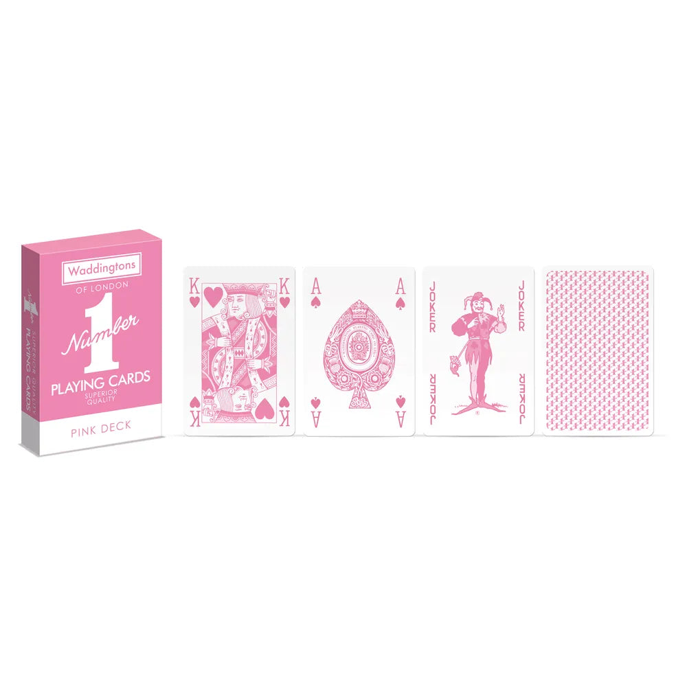 Waddi. Number1 Playing Cards Pink Cdu12-BOARD GAMES-WMOVES-5036905029384