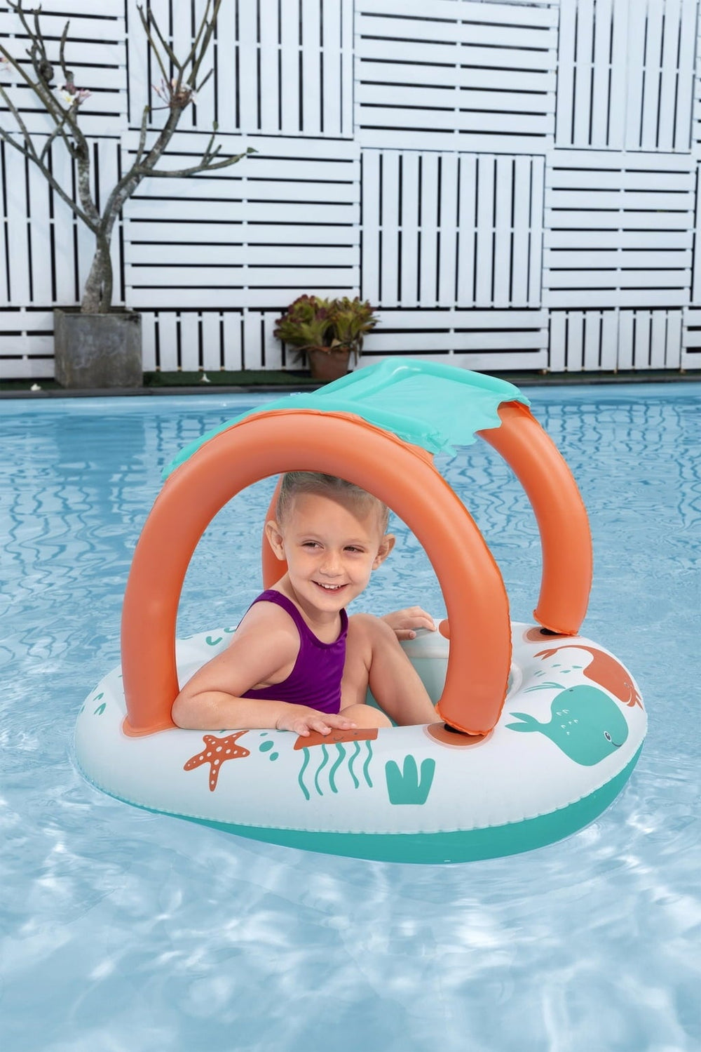 Bestway Uvcare Babyseat Sea Animals 84X67 - ACCESSORIES & TUBS - Bestway - Shop in Bahrain