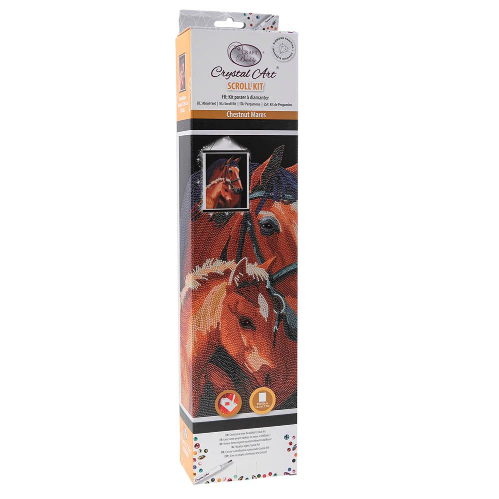 Chestnut Mares, 35X45Cm Crystal Art Scroll by Crystal Art for kids - educational