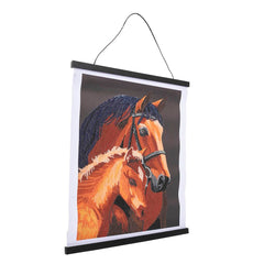 Chestnut Mares, 35X45Cm Crystal Art Scroll