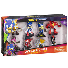 Sonic Prime: Action Figures V2-8 Pack - 3" Articulated Collectible Characters On Bases, Deluxe Window Box, Netflix Series, Licensed, Ages 3+-Action Figures-PMI-810128421669