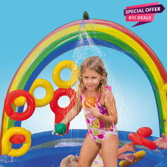 Intex Inflatable Rainbow Ring Play Centre Pool-INTEX