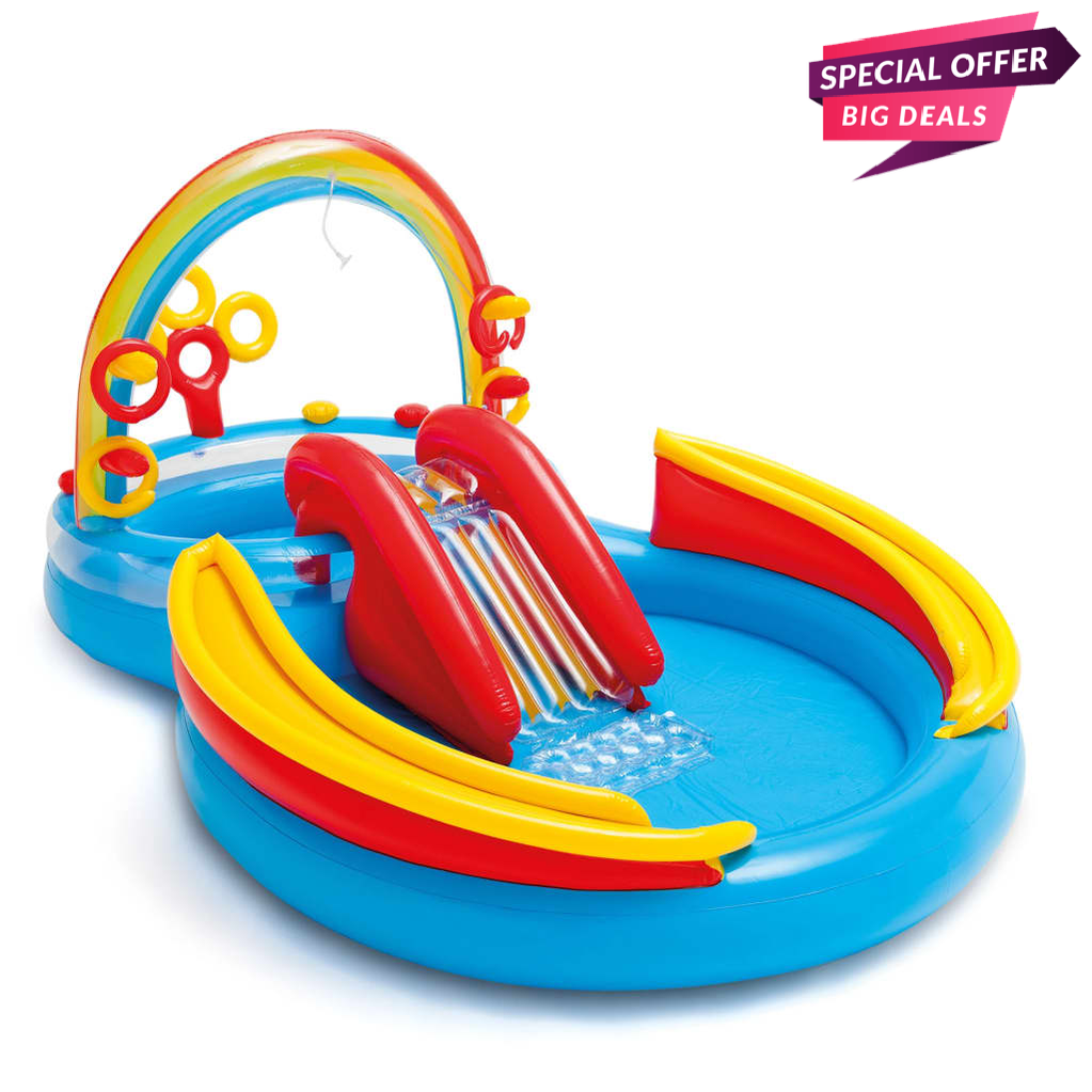 Intex Inflatable Rainbow Ring Play Centre Pool-INTEX