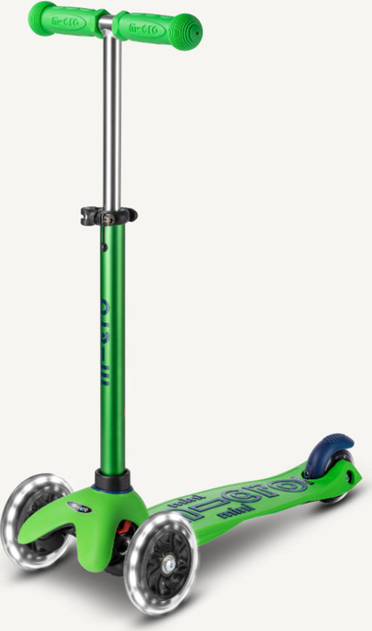 Micro Mini Deluxe Scooter With Led Wheels - Green & Blue-Ride-On & Scooters-Micro-7630053550417