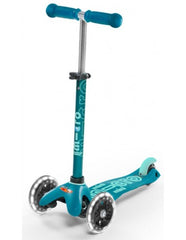 Mini Micro Deluxe Aqua (Led)-Ride-On & Scooters-Micro-7630053523022