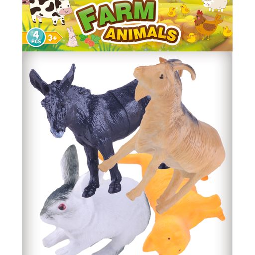 P.Joy Animal Worldz Farm Ani. 6 4Pcs-P.JOY
