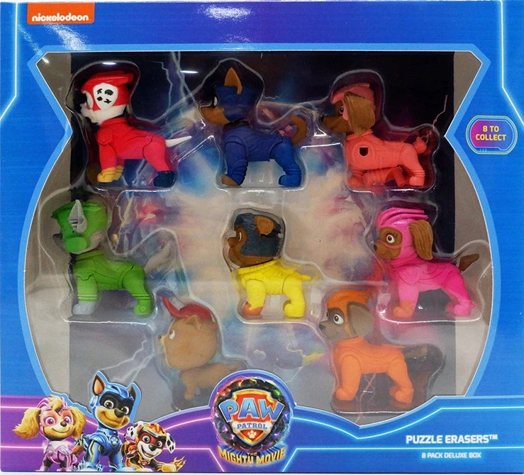 Paw Patrol The Mighty Movie 3D Puzzle Erasers 8Pk Deluxe Box.-ACTION FIGURES & PLAYSETS-Paw Patrol-716203660803