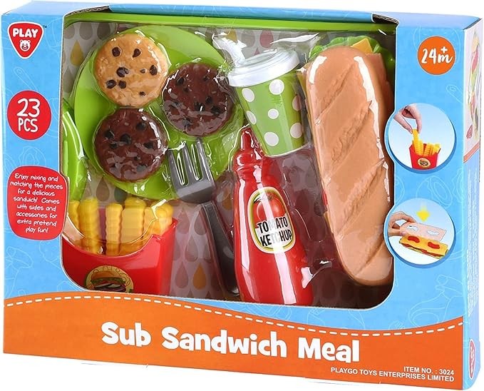 PLAYGO SUB SANDWICH MEAL - 23 PCS * by Play Go for kids - toys