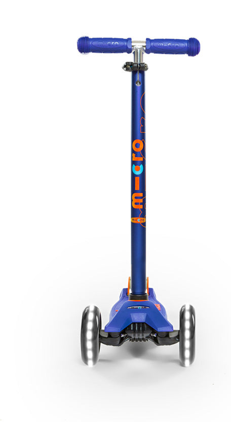 Maxi Micro Deluxe Blue (Led)-Ride-On & Scooters-Micro-7640170574715