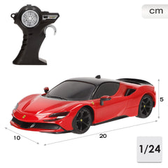 1:24 RC Premium - Ferrari SF90 Stradaie - 2.4 GHz (USB rechargeable) 35M control range, 45 Min charge time, pistol controller