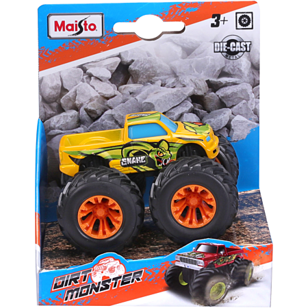 Dirt Monster Asst. (free wheeling action, oversized rubber monster truck tires, wild graphics)