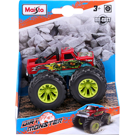 Dirt Monster Asst. (free wheeling action, oversized rubber monster truck tires, wild graphics)