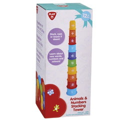 PLAYGO ANIMALS & NUMBERS STACKING TOWER - 10 PCS
