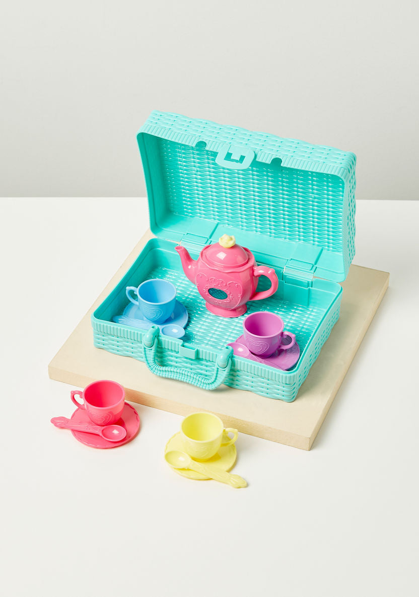 PLAYGO MUSICAL TEA SET BASKET B/O *