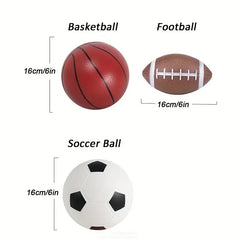 Action Ball 4 X Assorted Soccer Basketball-Hostful-4893431641050