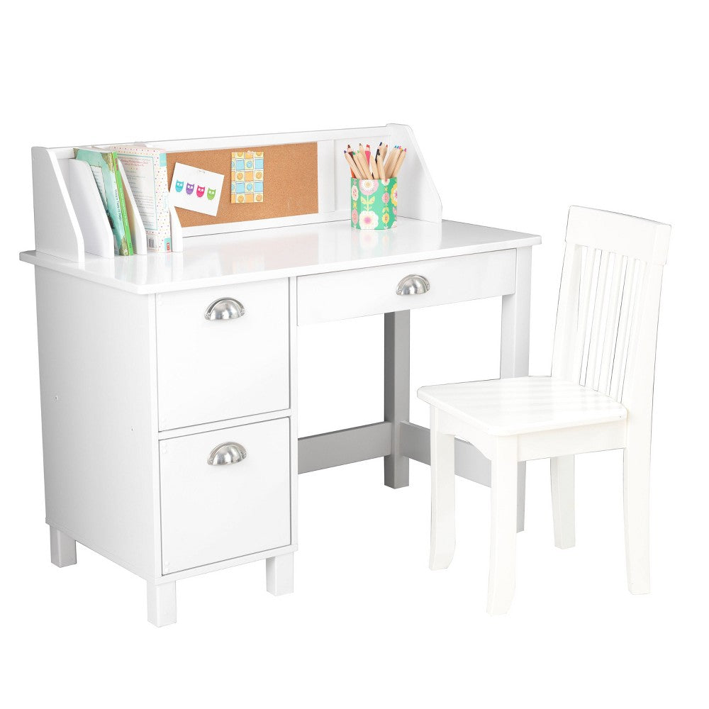 Kidkraft Study Desk With Chair - White-Kidkraft-706943267042