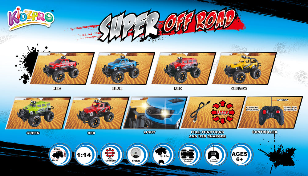 Kidz. Rc Super F-Rid 1/14 W/Light Bpc