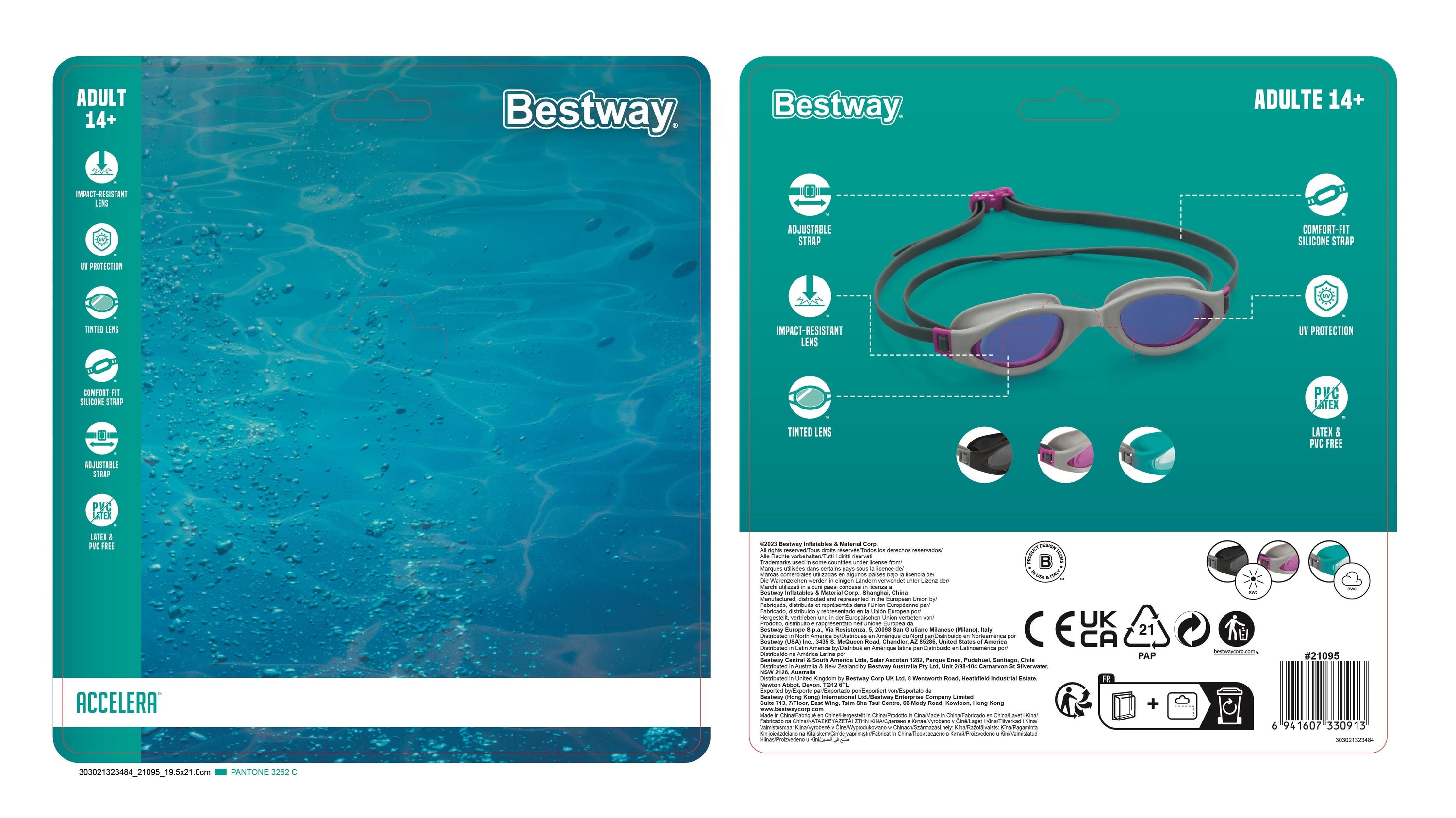 BWAY HYDROSWIM IX-1400 GOOGLES 3PACK