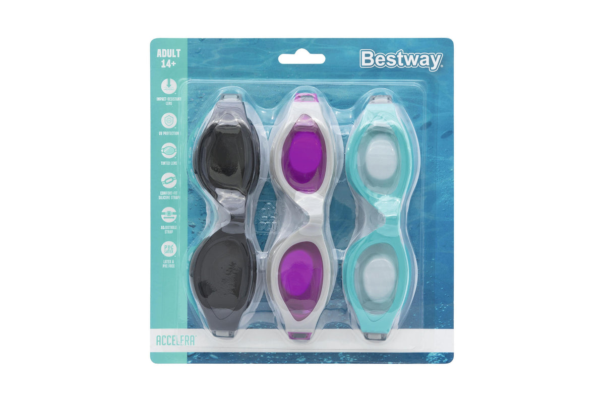 BWAY HYDROSWIM IX-1400 GOOGLES 3PACK