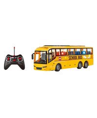 P.Joy Rc School Bus W/ Lights Bpc Red & yellow-Cars & Vehicles-P.JOY-