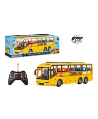P.Joy Rc School Bus W/ Lights Bpc Red & yellow-Cars & Vehicles-P.JOY-