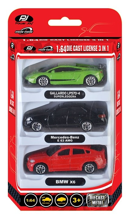 P.Joy V.Vroom Diecast Unif Lice 3Pc 1/64