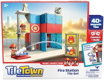 Tile Town Fire Station Tile Set-ACTION FIGURES & PLAYSETS-Tile Town-