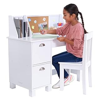 Kidkraft Study Desk With Chair - White-Kidkraft-706943267042