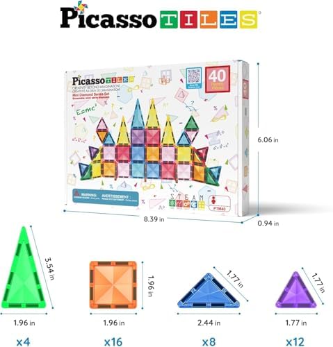 Picasso Mag. Mini Diamnd Buildng 40Pcs - Games & Puzzles - PICASO - Shop in Bahrain
